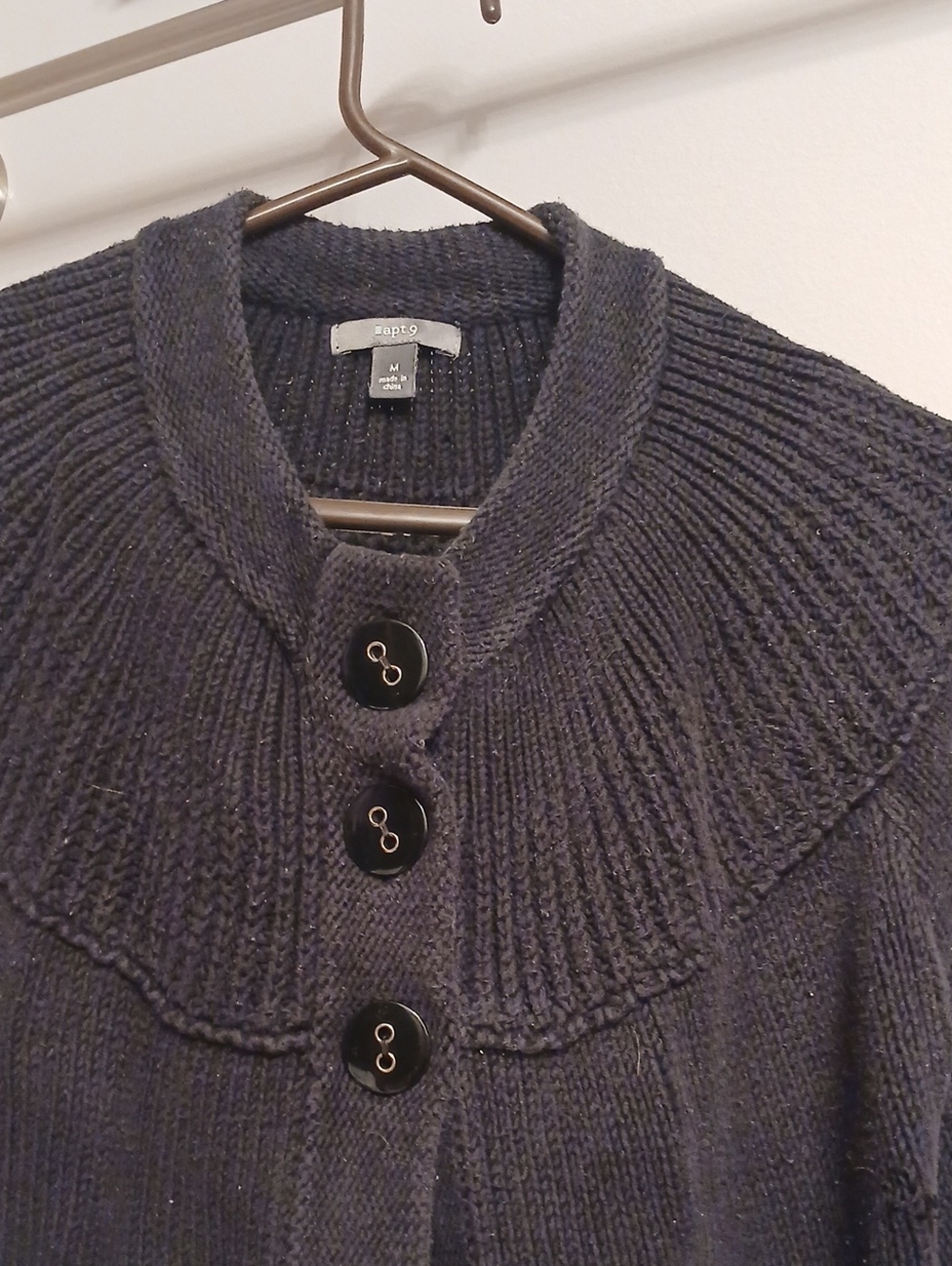 Apt. 9 Black Rib Knit Button-Front Cardigan